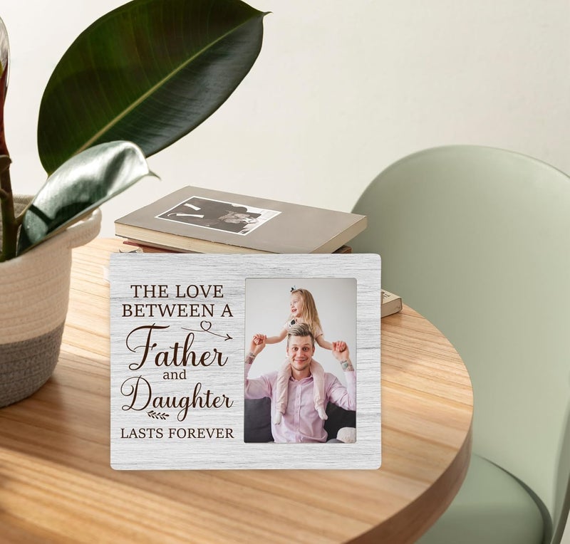 CAIFZ Father Picture Frame Gifts From Daughter, Father and Daughter Wooden Photo Frame, 4x6 inch Photo - Image 5